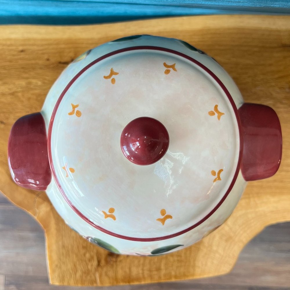 Tuscan Handmade and Hand Painted Ceramic Italian Biscotti Cookie Jar - Picture 8 of 14